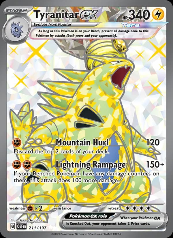 Tyranitar ex card in English