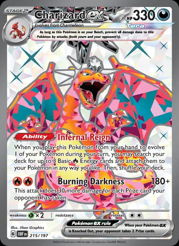 Charizard ex card in English