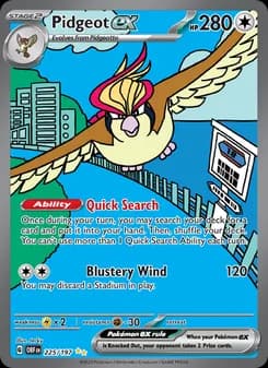 Pidgeot ex card in English