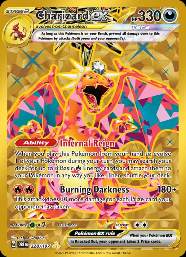 Charizard ex card in English