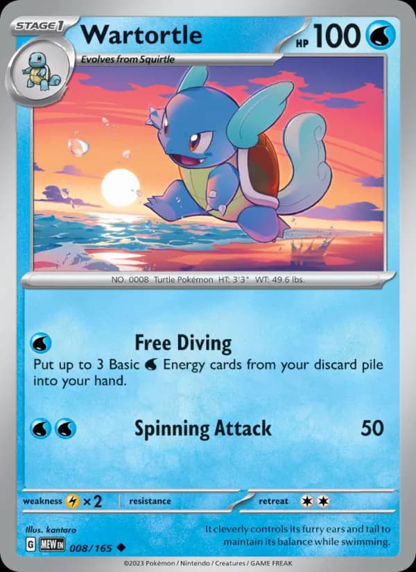 Wartortle card in English