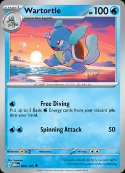 Wartortle card in English