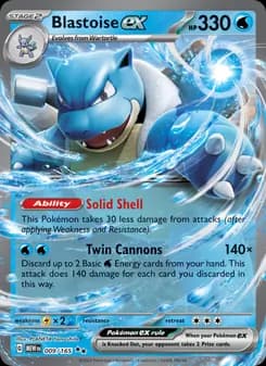 Blastoise ex card in English