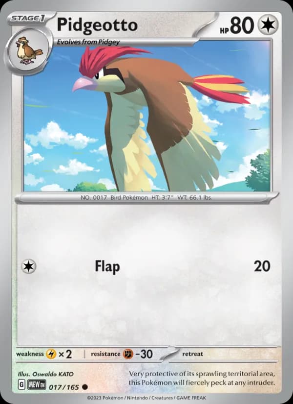 Pidgeotto card in English