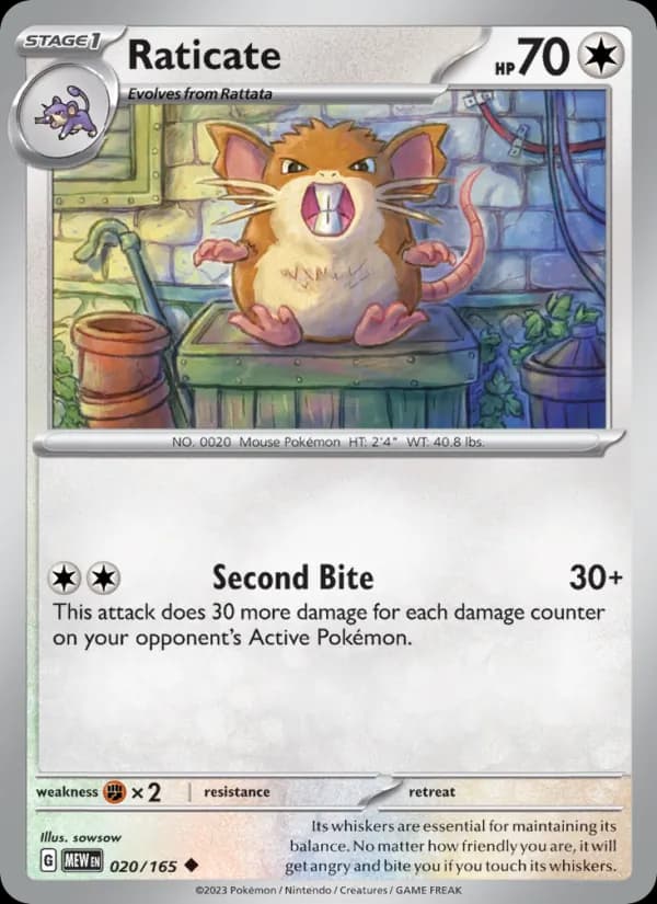 Raticate card in English