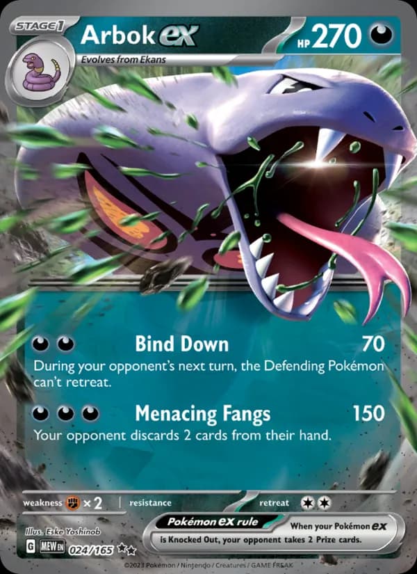 Arbok ex card in English