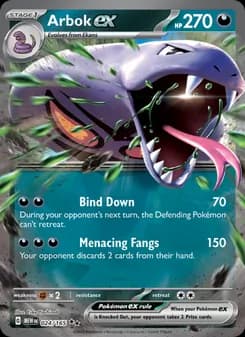 Arbok ex card in English