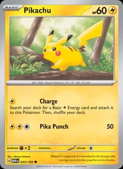 Pikachu card in English