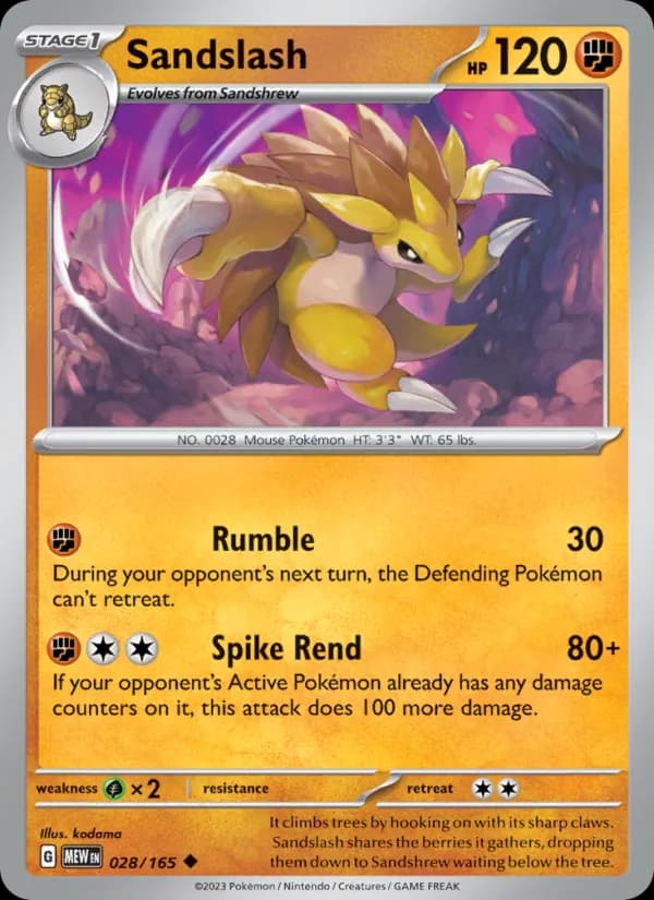 Sandslash card in English