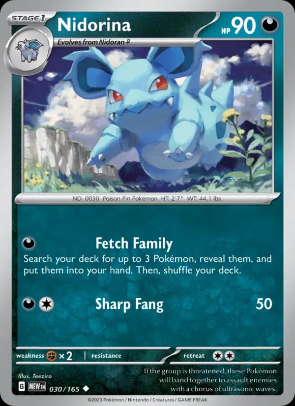 Nidorina card in English