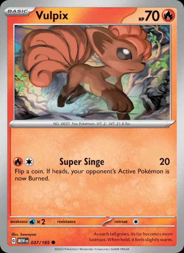 Vulpix card in English