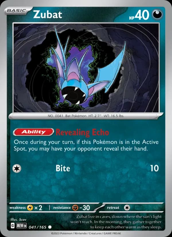 Zubat card in English