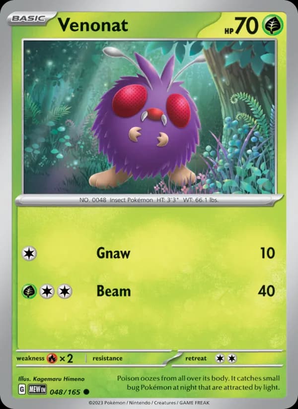 Venonat card in English