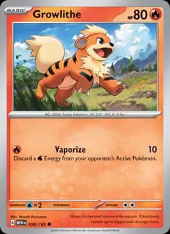 Growlithe card in English