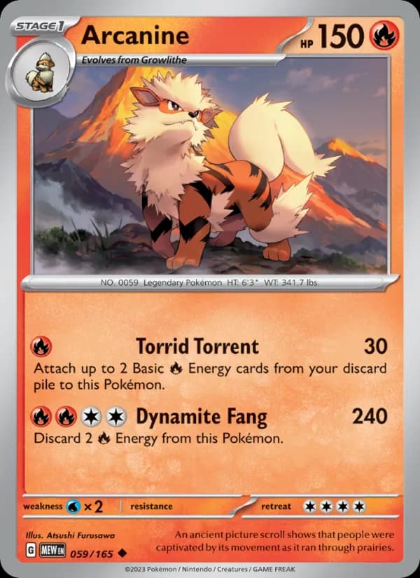 Arcanine card in English
