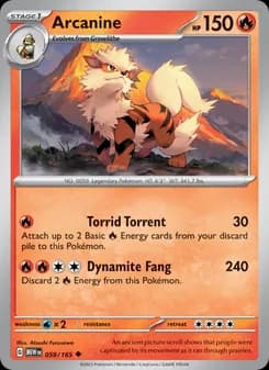Arcanine card in English