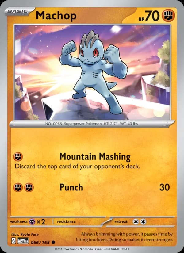 Machop card in English