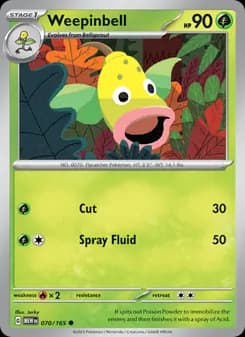 Weepinbell card in English