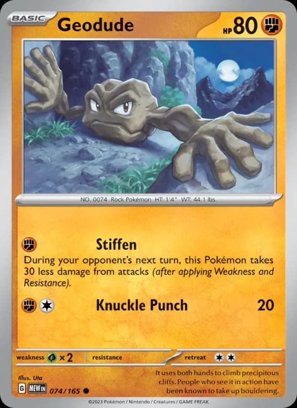 Geodude card in English