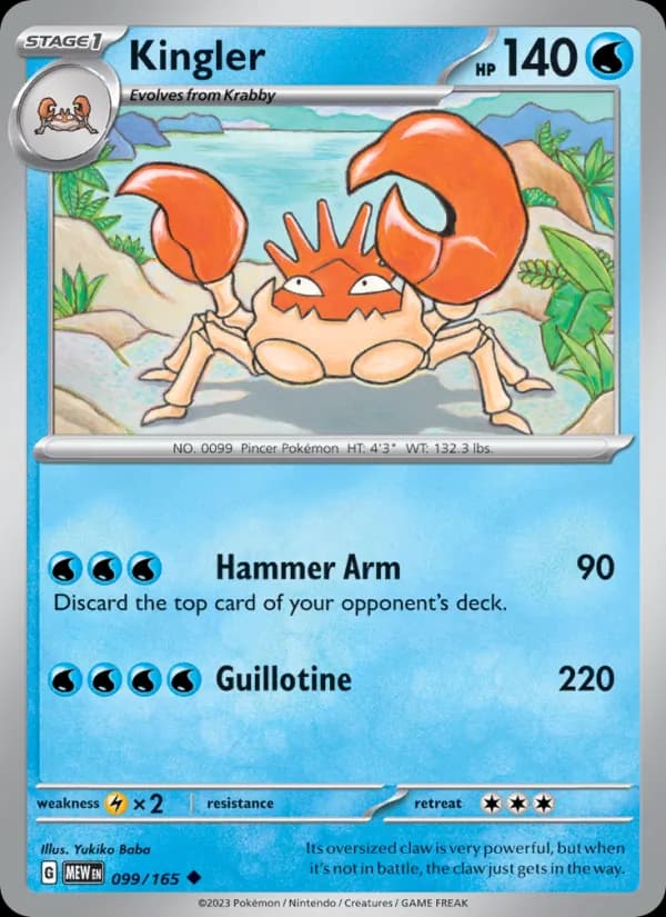 Kingler card in English