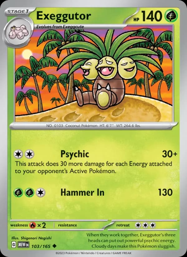Exeggutor card in English