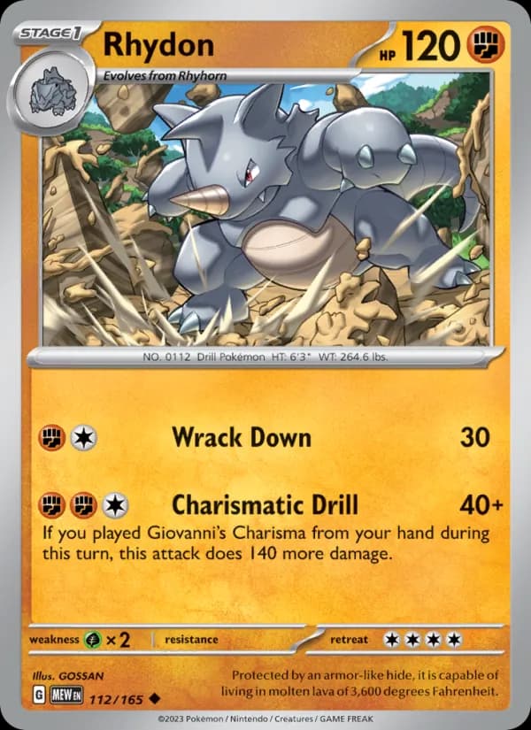 Rhydon card in English