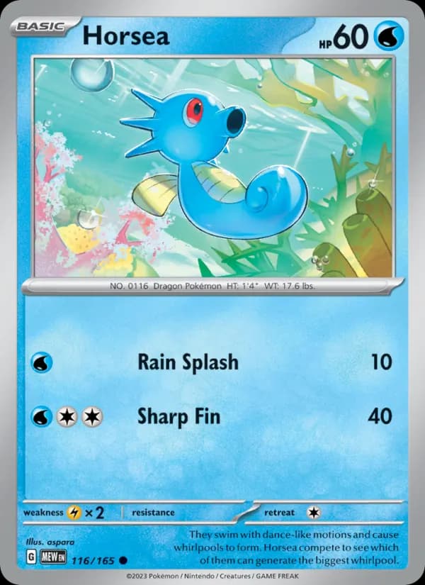 Horsea card in English