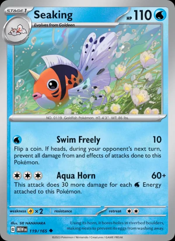 Seaking card in English