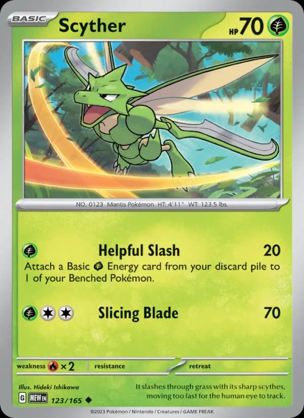 Scyther card in English