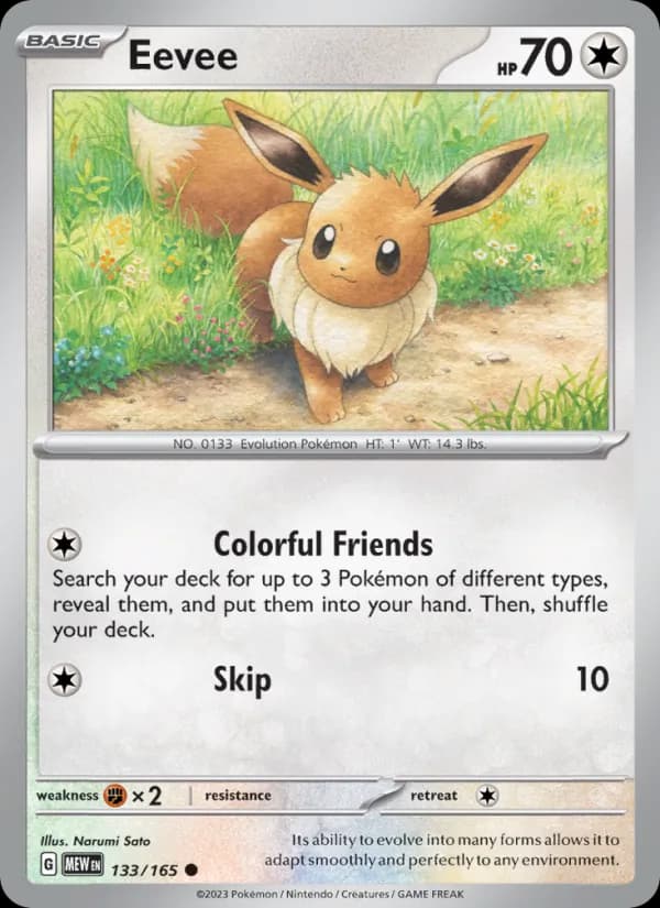 Eevee card in English
