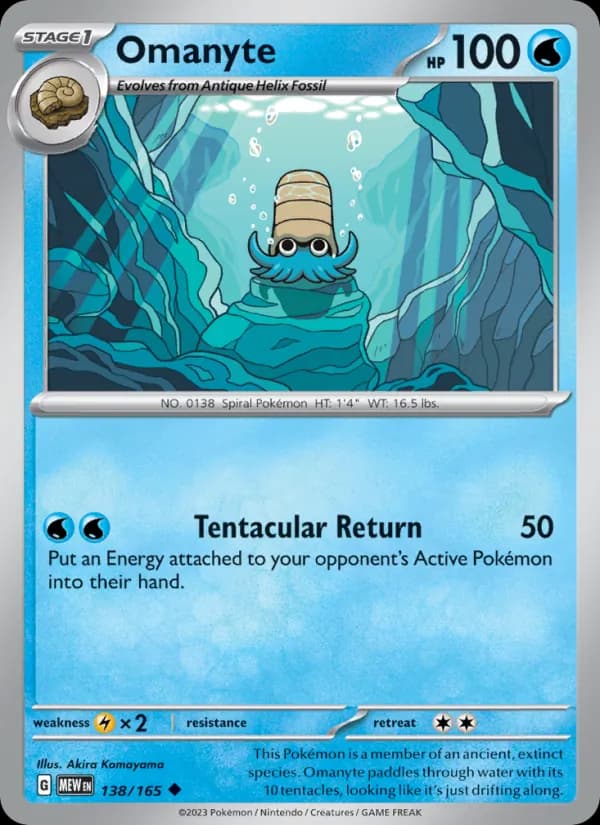 Omanyte card in English