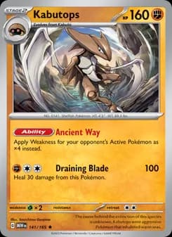 Kabutops card in English