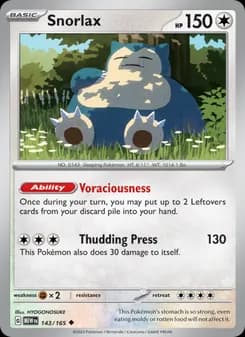 Snorlax card in English