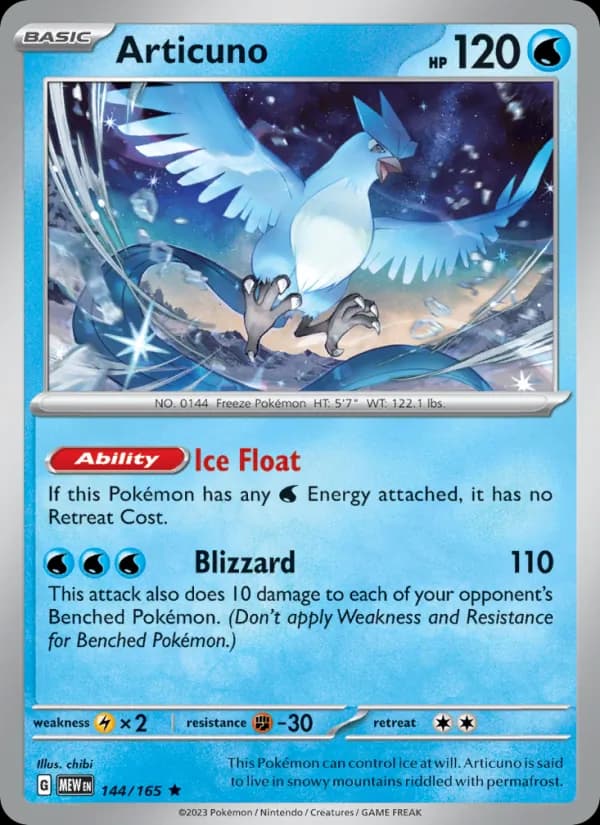 Articuno card in English
