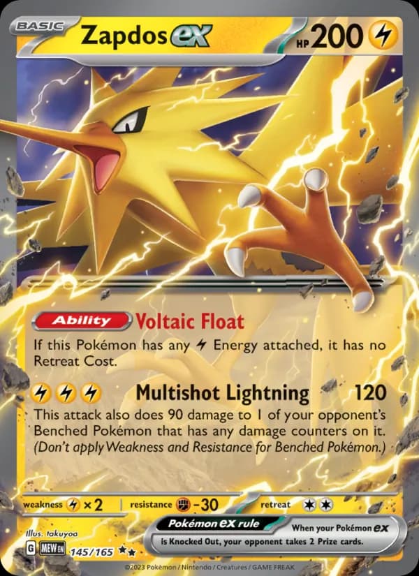 Zapdos ex card in English