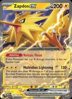 Zapdos ex card in English