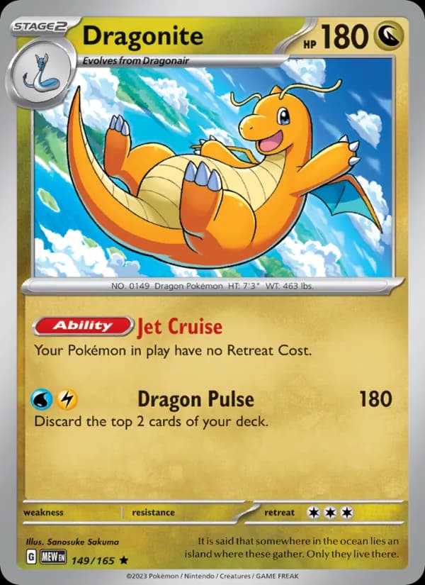 Dragonite card in English