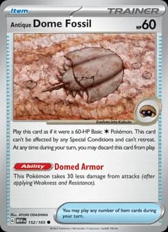 Antique Dome Fossil card in English