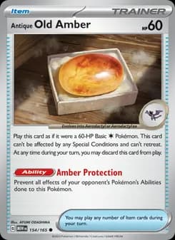 Antique Old Amber card in English