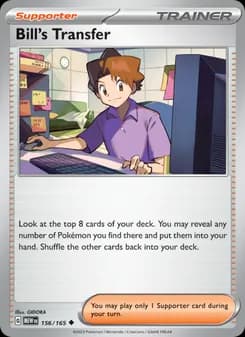Bill's Transfer card in English