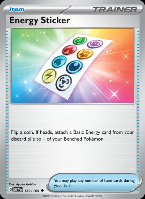 Energy Sticker card in English