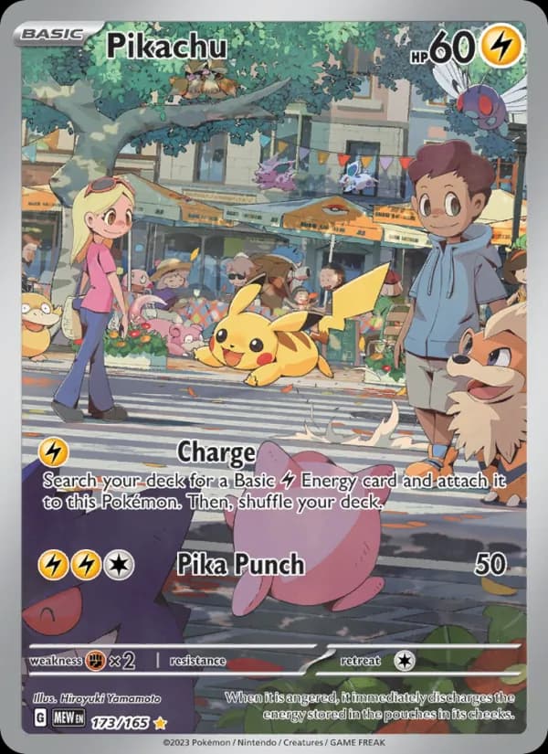 Pikachu card in English