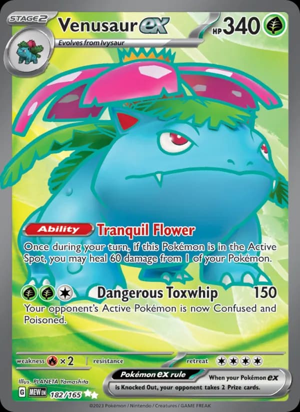 Venusaur ex card in English