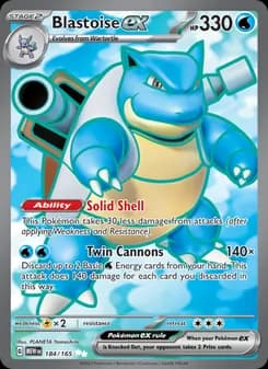 Blastoise ex card in English
