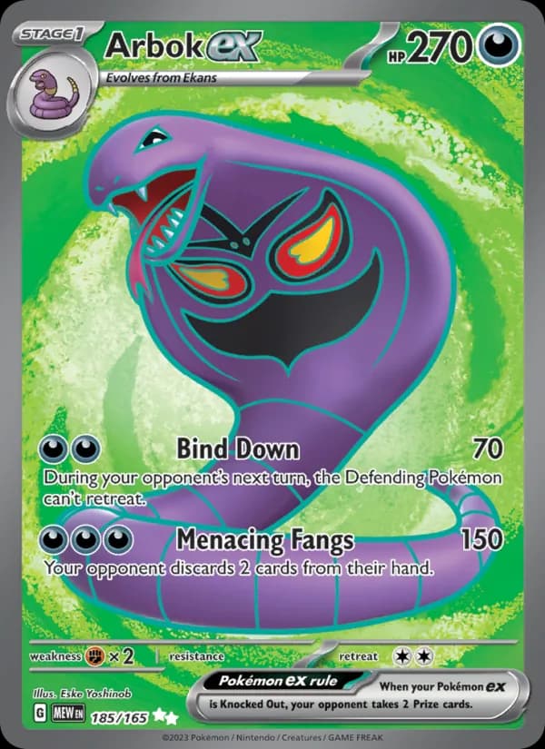 Arbok ex card in English