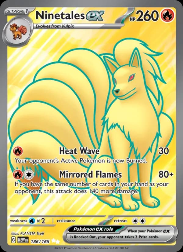 Ninetales ex card in English