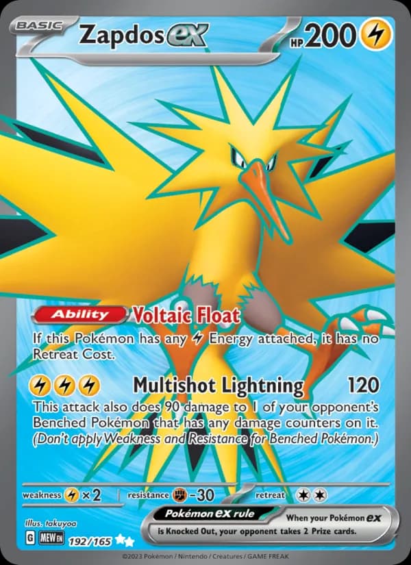 Zapdos ex card in English