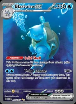Blastoise ex card in English