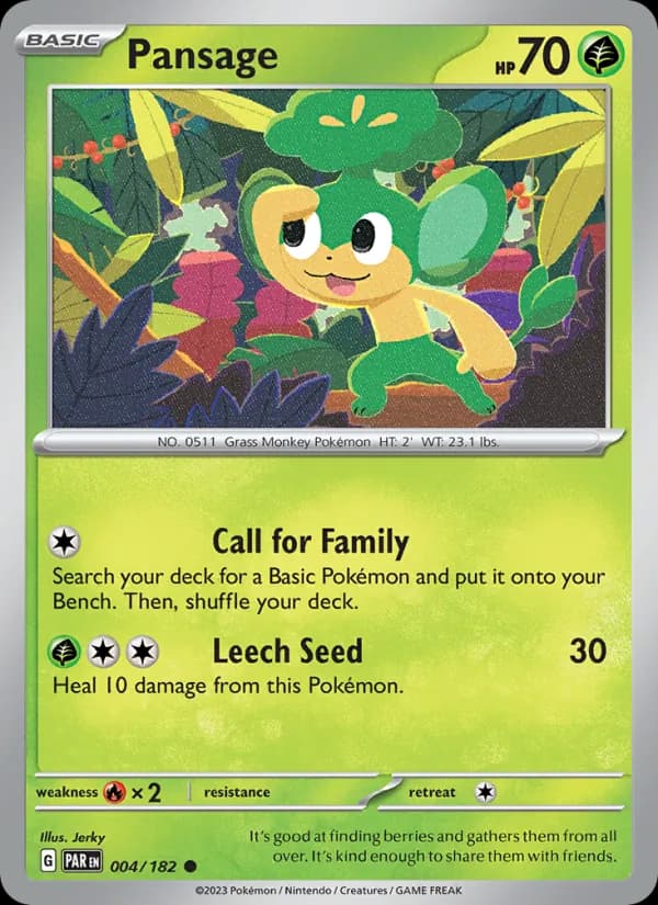 Pansage card in English