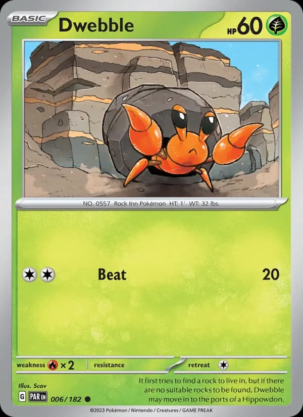Dwebble card in English